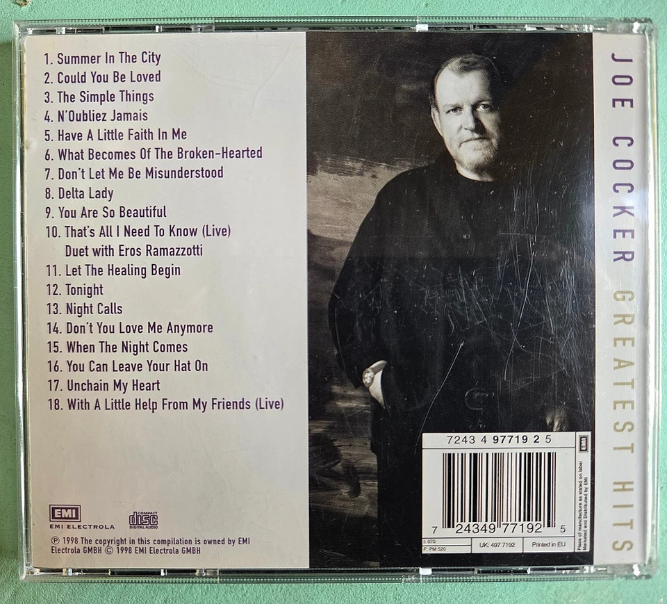 Joe Cocker - Greatest Hits CD EU 1998 18-track compilation Zustand: sehr gut - Bild 3 von 3