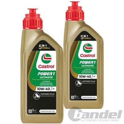 2L CASTROL POWER1 4T 10W-40 MOTORRAD ÖL passend für 58877 JASO MA 2