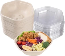 Freezer Safe Disposable Salad Bowls - 20 Pack of Eco-Conscious Containers