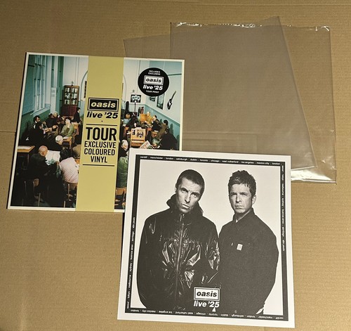 Oasis THE Masterplan Live 25 Tour Exclusive RKIDLP109P Cream Vinyl + Print - NEW prezzo ebay