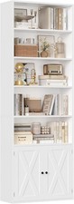 Tall Bookcase , Bookshelf with Doors Living Room