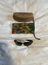 Maui Jim Unisex 65mm Black Coral Polarized Rectangular Sunglasses, Black/Grey