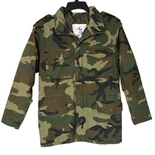 Rothco Kid's M65 Woodland Camo Military Field Jacket w/Hood - Size M