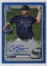 2020 Bowman Chrome HTA Choice Blue Mojo Refractor /150 Graeme Stinson Auto 16zo