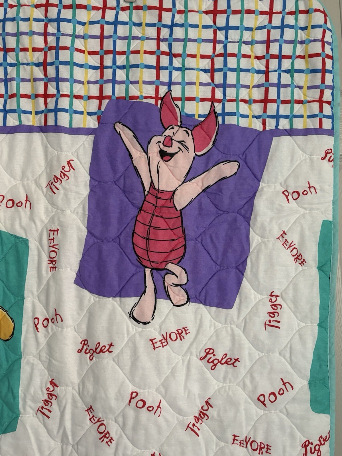 Vintage 1996 Disney Winnie The Pooh Baby Crib Blanket Tigger Piglet 36”x51”