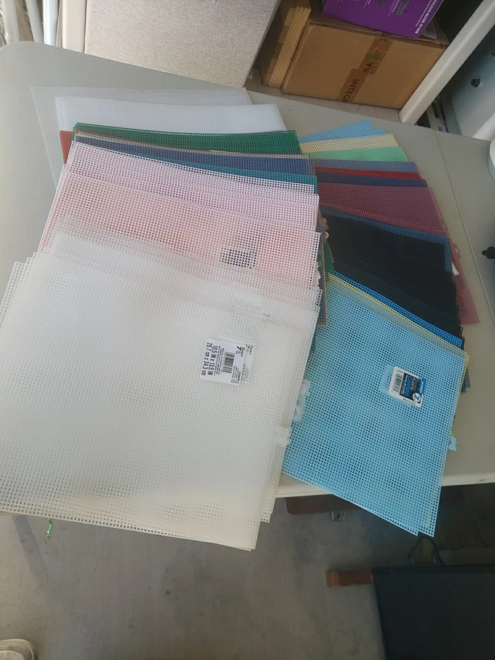Darice & QC Plastic Canvas Multi Color Mesh Lot Of 80 Sheets 10.5 X 13.5 in NWT - Image 4 of 4