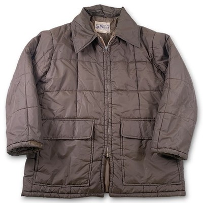 Vintage St. Moritz Field Puffer Jacket Quilted Insulated Mens XL XXL Brown RARE