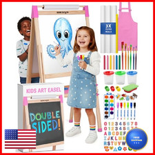 Blue Squid Art Easel For Kids Paper Roll X 3 Includes 100 Accessories Double