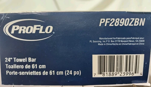 PROFLO PF2890 Nickel Modern 24" Towel Bar - Picture 4 of 7