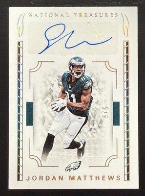 2016 Panini National Treasures Signatures 5/5 Jordan Matthews #68 Auto Bookend