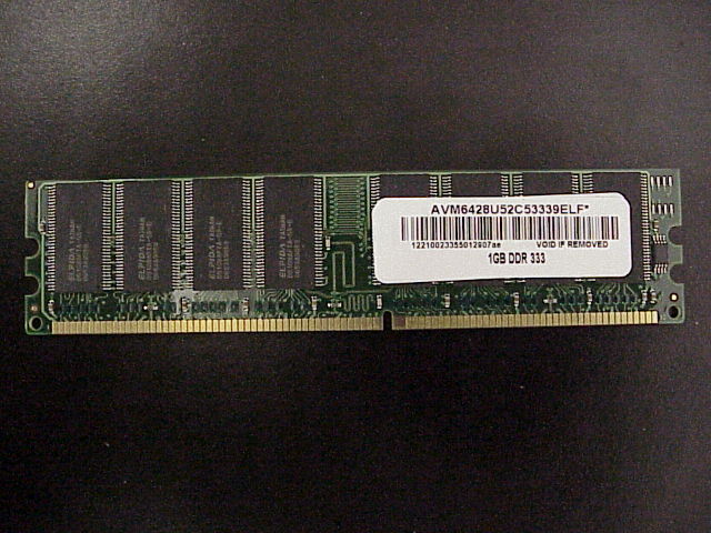 1GB Avant AVM6428U52C53339ELF DDR PC2700 333  Non-ECC DIMM