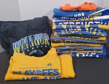GS Warriors Lot of 22 Shirts and Hoodie Multi Brands NBA, Adidas, etc 20 Lg 2 XL