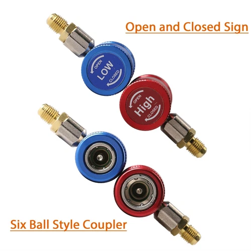 2Pc R1234yf Quick Connector Adapter Coupler Auto A/C Manifold Gauge Set Low/High - Picture 9 of 9