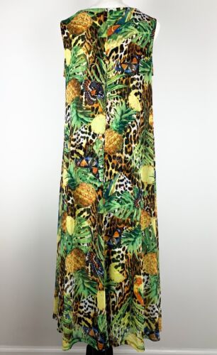 Attitudes By Renee Maxikleid Jungle Taschen Stretch Mesh Damen L Petite Neu - Bild 2 von 13