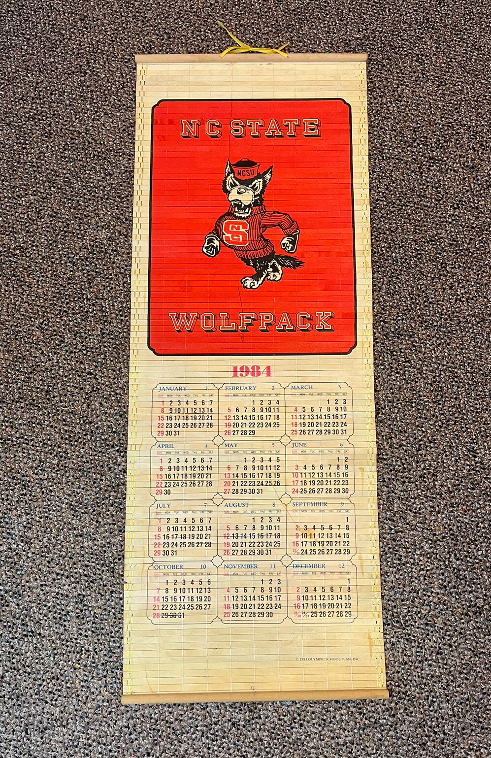 Vintage 1984 NC State Wolfpack Chinese Style Calendar EBay vintage-1984-nc-state-wolfpack-chinese-style-calendar-ebay