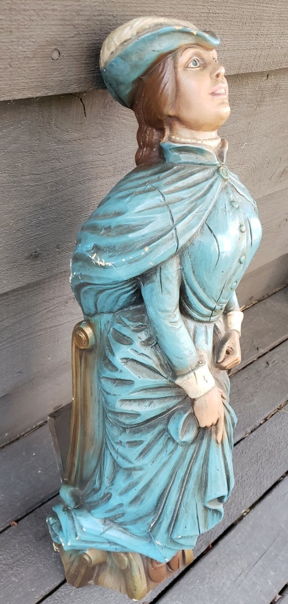 1940’s vintage latex alfco-ny USA MADE Alfco Figurehead Woman Lady in Blue Dress Vintage 1960 Nautical