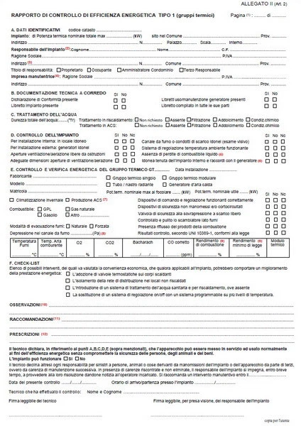 RAPPORTO CONTROLLO EFFICIENZA ENERGETICA GRUPPI TERMICI 50 PEZZI TRIPICE COPIA