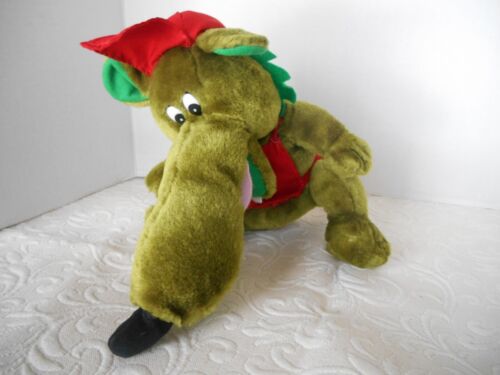 Green And Red Fox 10" Plush Long Mouth Red Hat and Apron Stuffed Animal Toy. - Picture 1 of 9