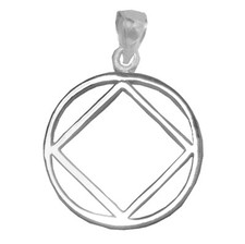 NA Narcotics Anonymous Jewelry, Symbol Pendant, Sterling Silver, Style #1076