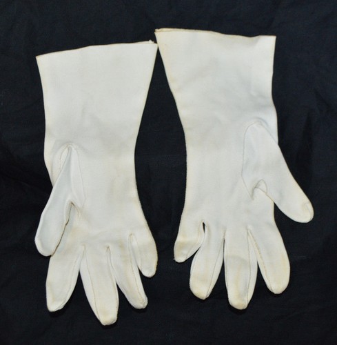 Beige Off White Cotton Driving Dress Gloves Vintage Size Small - Picture 3 of 10
