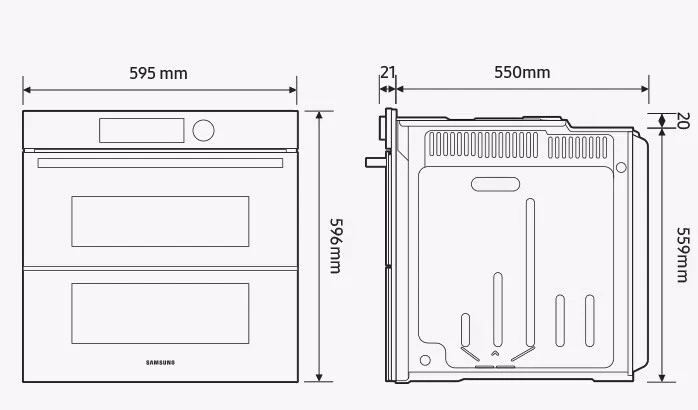Samsung NV7B6795JDK/U1 Dual Cook Flex™ Einbaubackofen 76 ℓ Pyrolyse Schwarz NEU - Bild 4 von 4