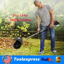 4-Stroke Lawn Yard Sweeper Artificial Grass Snow Clean Sweeper Broom Driveway US