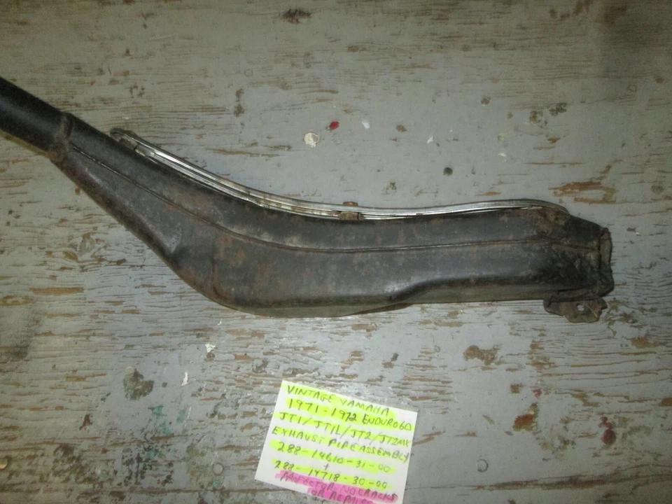 ВИНТАЖНЫЙ глушитель Yamaha 1971 JT1 / JT1L 1972 JT2 / JT2MX 288-14610-31-00 + ЗАЩИТА - Изображение 2 из 4