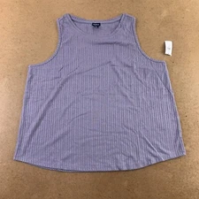 Gap Body Racerback Knit Tank Top Purple Ribbed Sleeveless Scoop Neck XL New