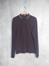 FRED PERRY POLO TOP SIZE  MEDIUM ,DARK RED LONG SLEEVED CASUAL TOP