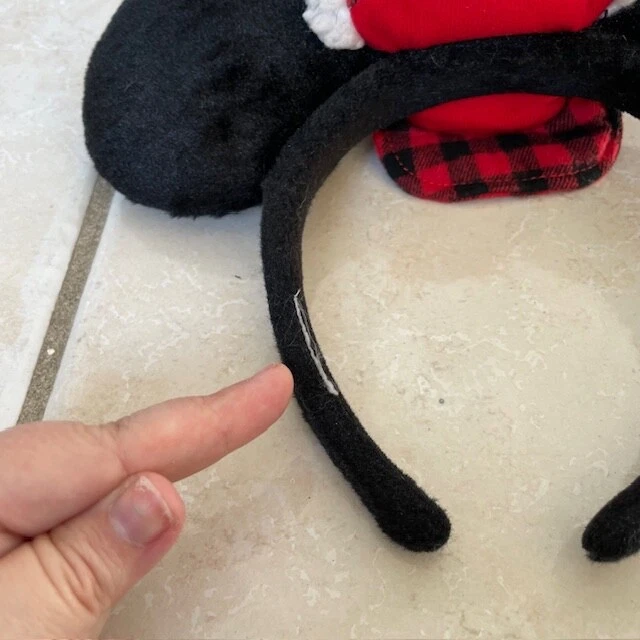 Disney Parks 2022 Mickey Plaid Minnie Ears Headband Christmas Holiday Ears - Image 4 of 4