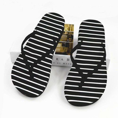 Chanclas De Moda Playa Para Mujeres Zapatillas De Verano Sandalias Casual  Negros | eBay