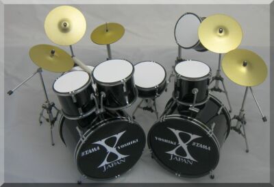 YOSHIKI X-Japan  Miniature DrumSet  Drum Set Hide ( for display only )