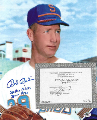 d2023 BOB BOLIN signed SEATTLE PILOTS - 8x10 