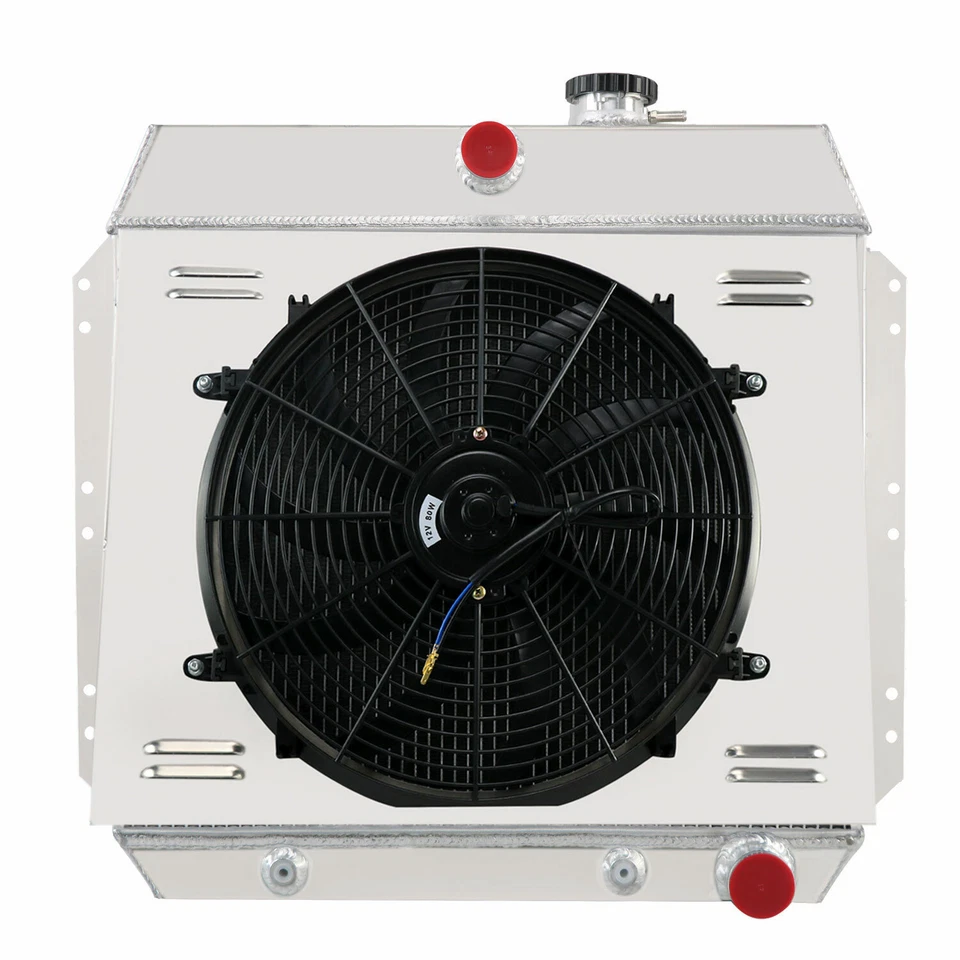 3 Row Radiator+Shroud Fan For 1949-1954  CHEVY BEL AIR CAR SEDAN COUPE V8 Foto 2 de 4