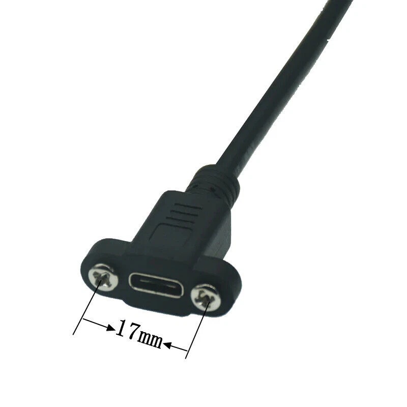 USB C Male to Female Panel Mount Extension Cable USB 3.1 10Gbps 0.3m - Image 2 of 4