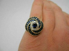 Lab-Created Blue Sapphire Simulated Diamond Wedding Ring 925 Sterling Silver