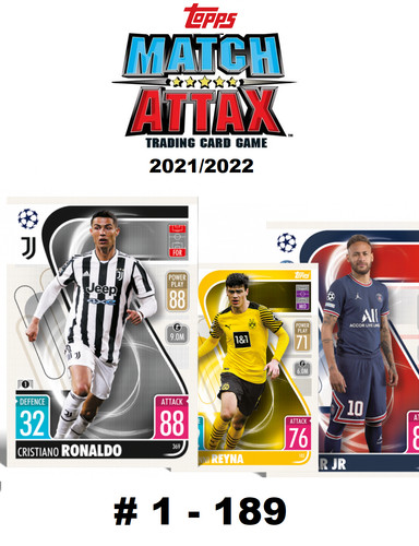 Topps Match Attax UCL 2021-2022 Cards of Your Choice (From No. 1 to No. 189)