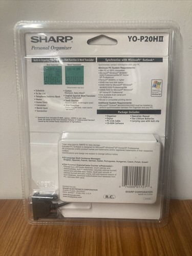 Organisateur personnel SHARP YO-P20H 1 Mo NEUF SCELLÉ non ouvert - Photo 2 sur 2