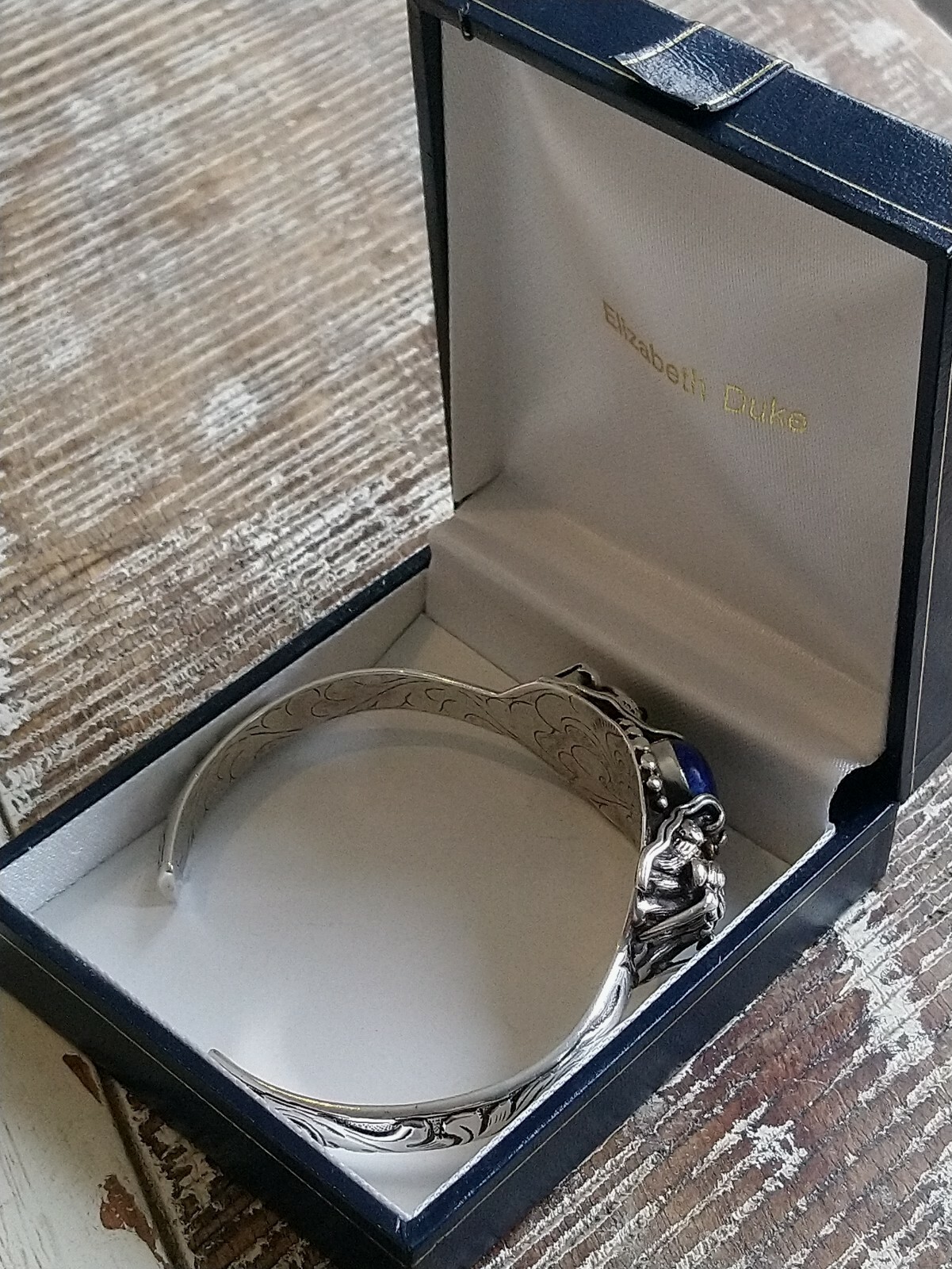 Gent's Solid Silver Lapis Lazuli Double Dragon He… - image 10