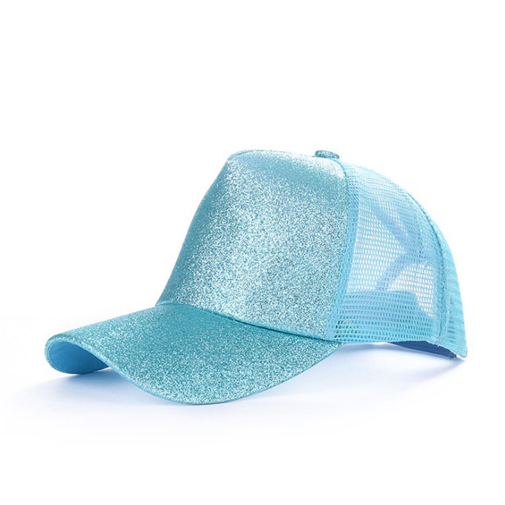 Glitzer Mesh Baseball Cap Damen - Verstellbar Mit Pferdeschwanz-Auslass