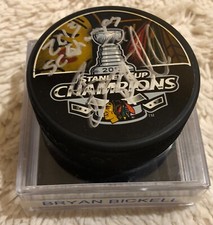 BRYAN BICKELL Auto Official NHL SC Champion Hockey Puck 2013 SC CHAMPS PHOTO