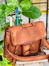 Village Leather messenger bag laptop bag computer case shoulder bag men Carry on
