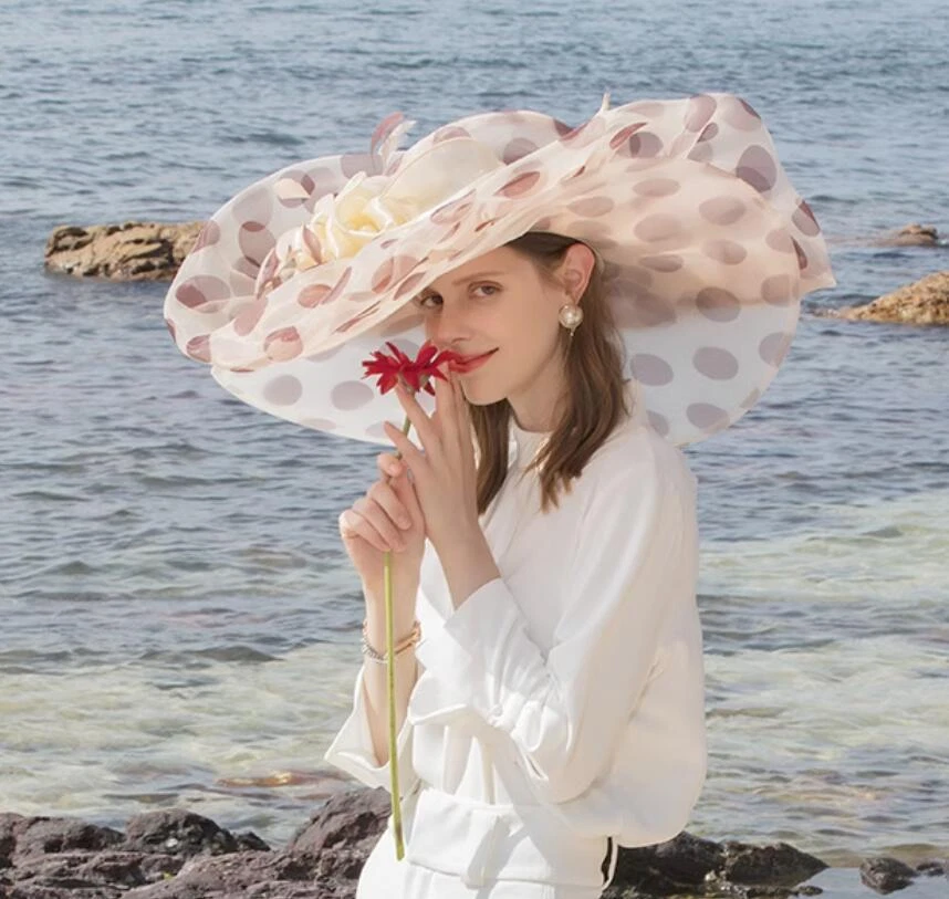 Lo último Mujeres Kentucky Derby Iglesia Boda Noble Vestido Sombrero Organza Pluma Sombrero 3528 Foto 4 de 4