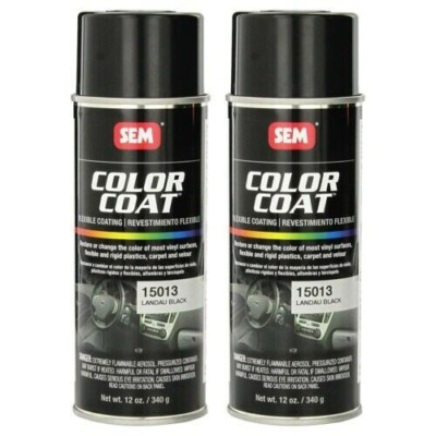 SEM 15013 Pack of 2 Color Coat Landau Black Spray Paint Aerosol Can 12 oz.
