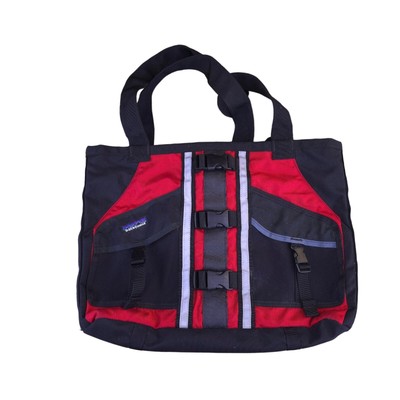Patagonia Lotus Designs Tote Bag Black Red Made In USA Rare Duffle