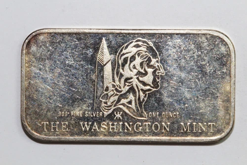 1oz 999 Fine Silver Bar "The Washington Mint" "Peace Dollar Design" (NUM9283)