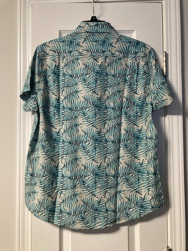 Men’s Report Collection Button Up Hyper Stretch Hawaiian Short Sleeve Shirt - Picture 2 of 4