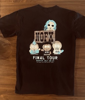 NOFX Final Tour Denver 2024 T-Shirt South Park Punk Rock Cotton Heritage Black
