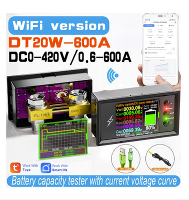 DT20W Tuya WiFi Battery Capacity Tester DC 0-420V Power Meter
