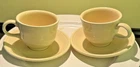 Vintage 1987 Fiestaware Tea Cup And Saucer Set Pale Yellow #0452  2 Sets